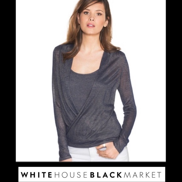 WHBM surplice, drape front light weight sweater - Picture 1 of 2